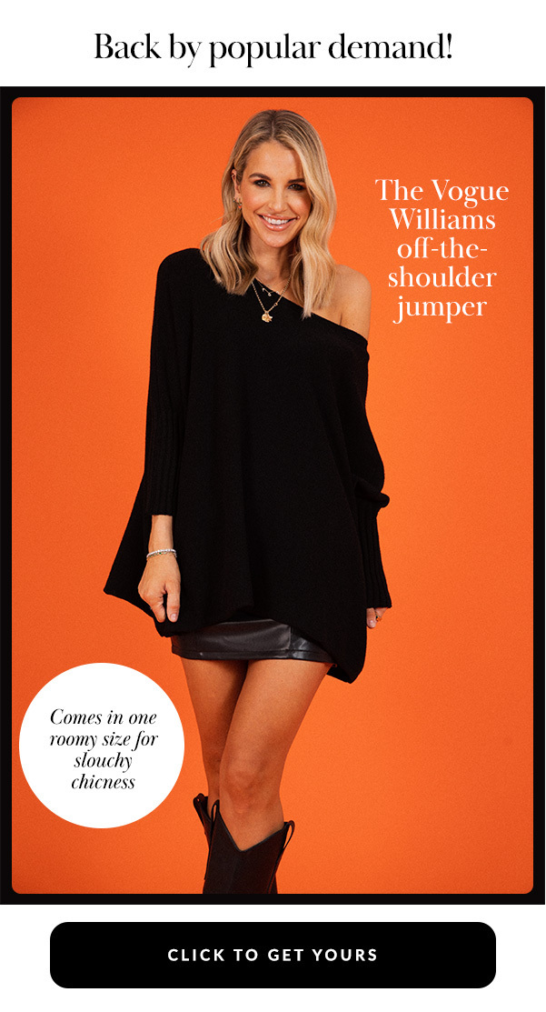 Back by popular demand! The Vogue Williams off-the-shoulder jumper. Shop now