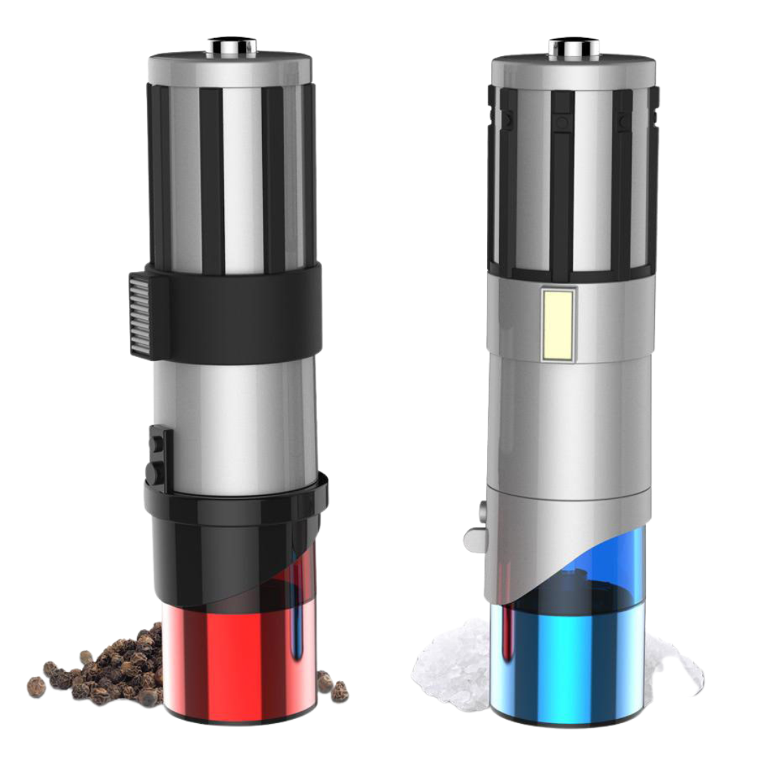 Uncanny Brands Lightsaber Electric Salt & Pepper Mill Grinder