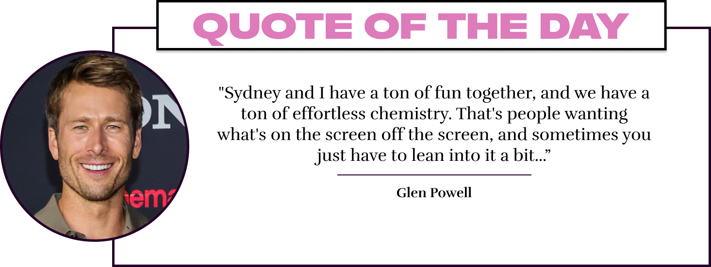 "Sydney and I have a ton of fun together, and we have a ton of effortless chemistry. That's people wanting what's on the screen off the screen, and sometimes you just have to lean into it a bit...