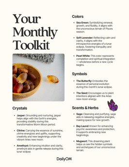 Preview of what the monthly moon guide pages are like