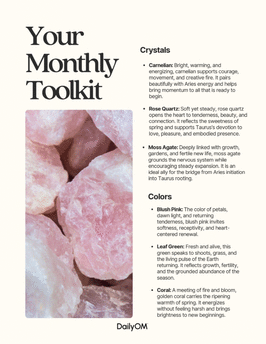 Preview of what the monthly moon guide pages are like